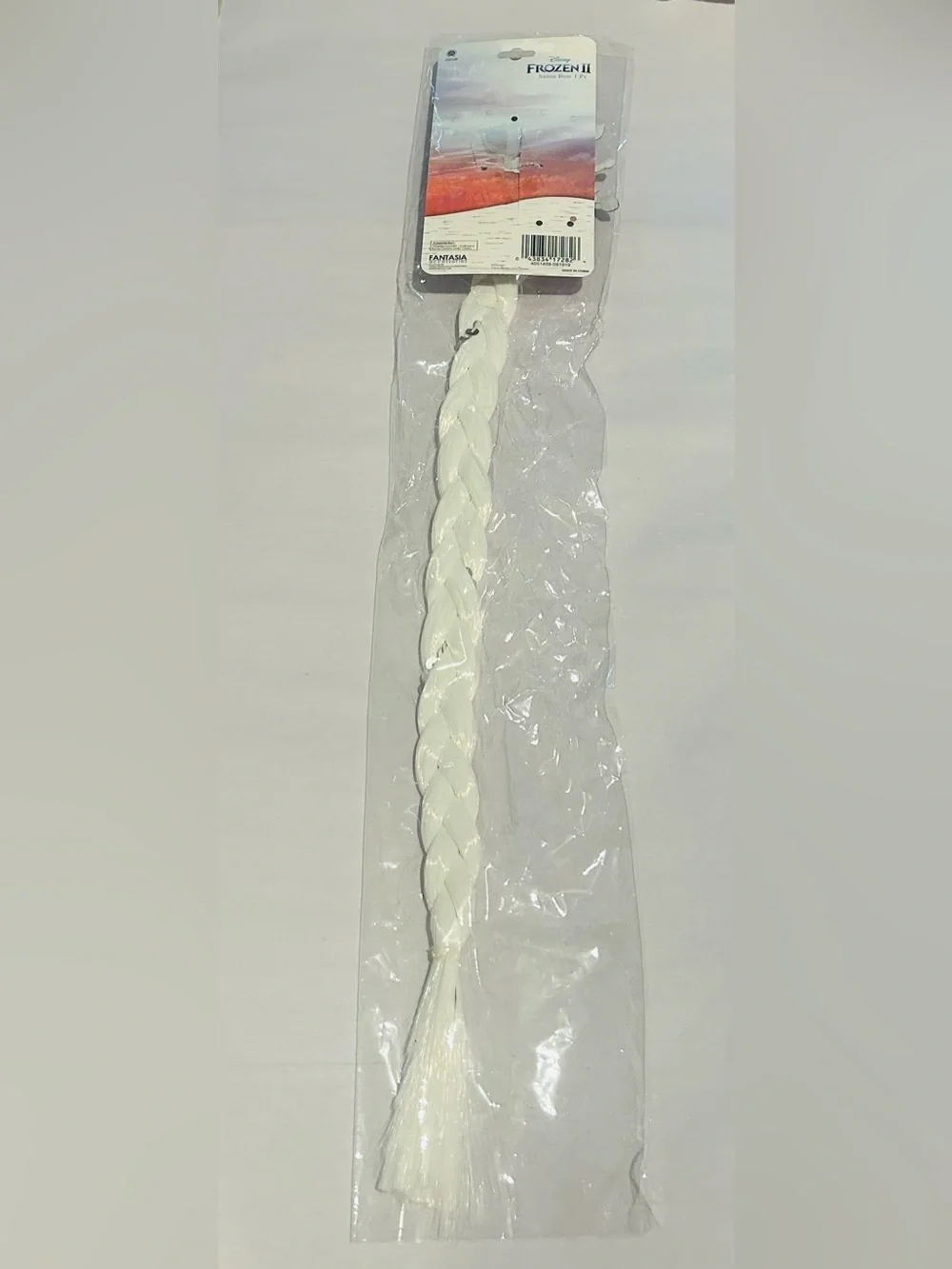 New Disney Frozen 11 Salon Bow with Faux Hair White Braid with Glitter Elsa